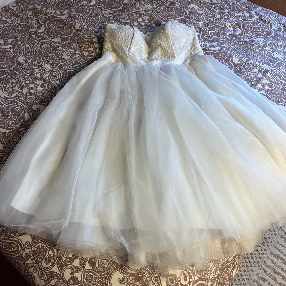 Chi Chi London tea length wedding dress